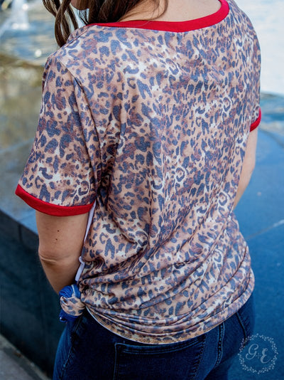 Party Like Its 1776 Pocket Tee, Vintage Leopard and Stars