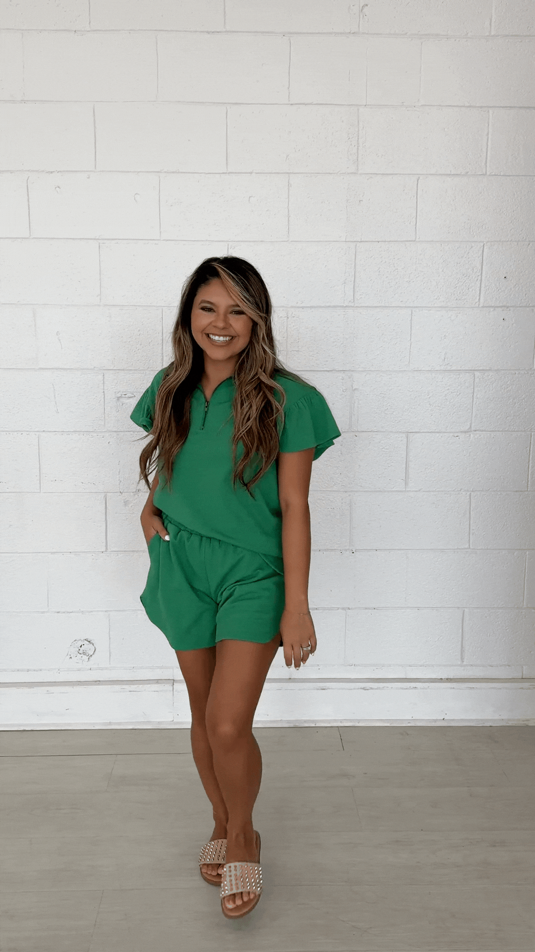 Kelly Green Knit Shorts