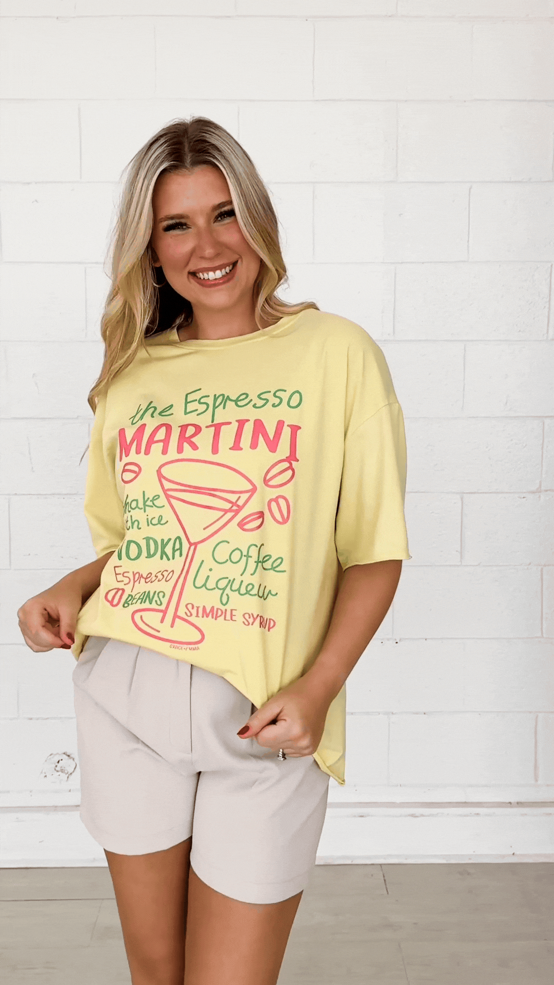 Espresso Martini On Yellow Relaxed Fit Tee