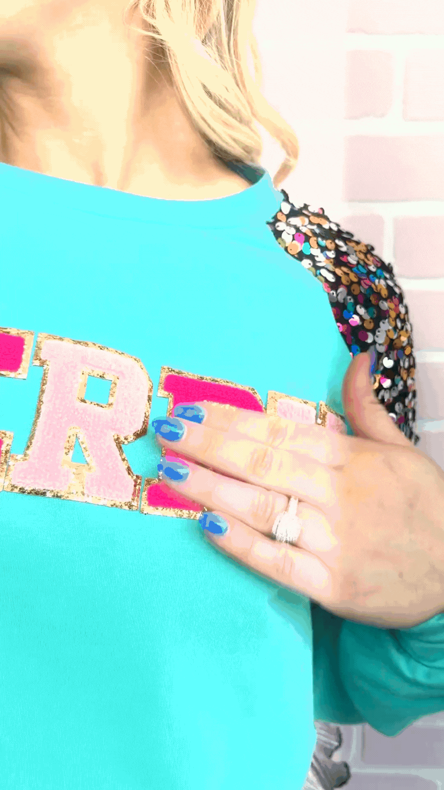 MERRY Turquoise Sweatshirt