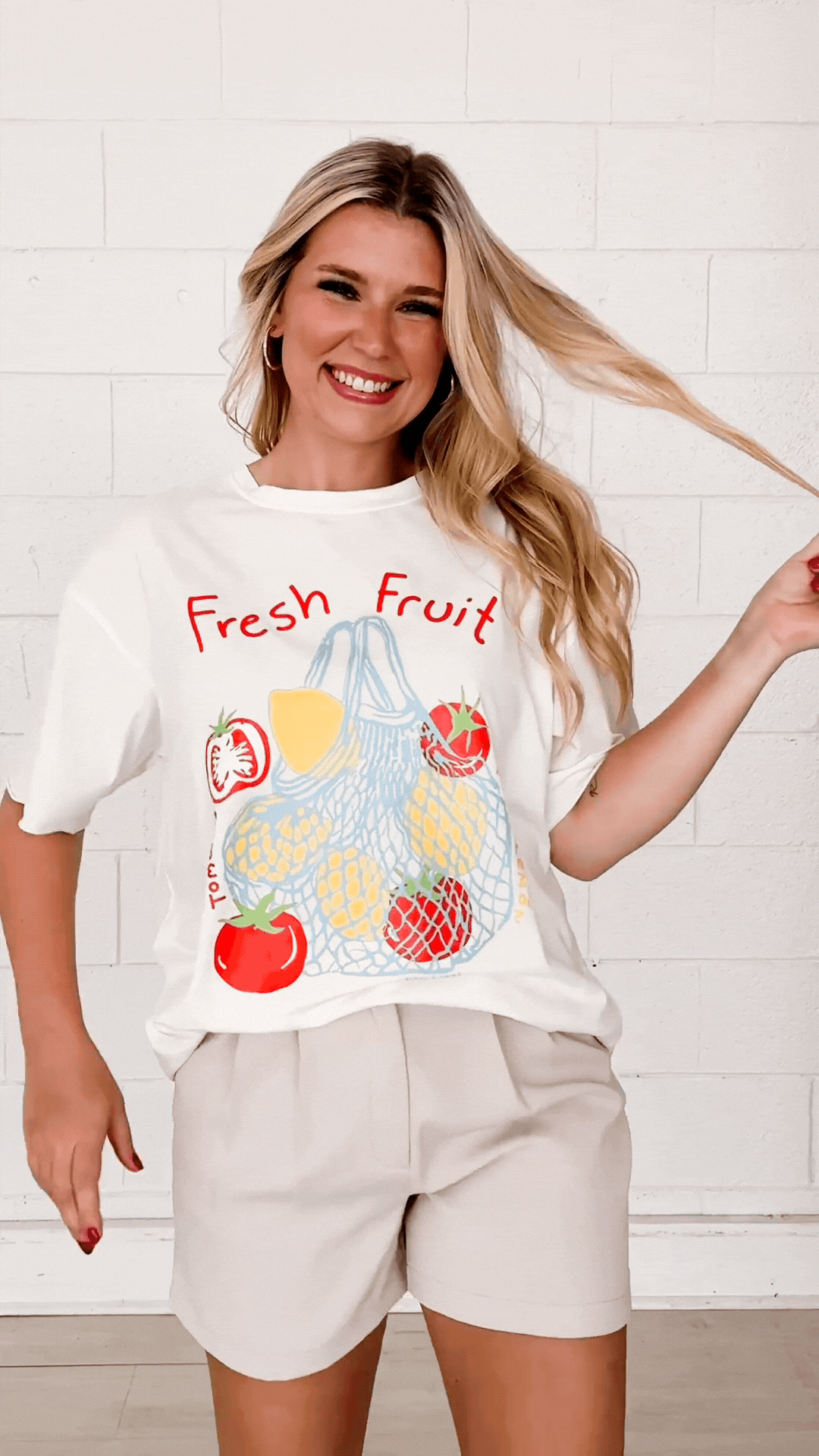 Fresh Fruit On White Relaxed Fit Tee