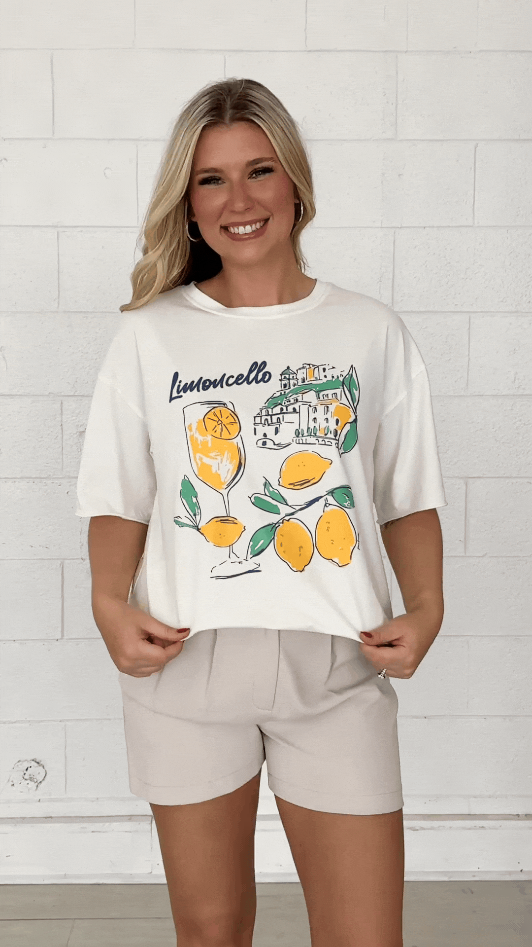 Limoncello On White Relaxed Fit Tee