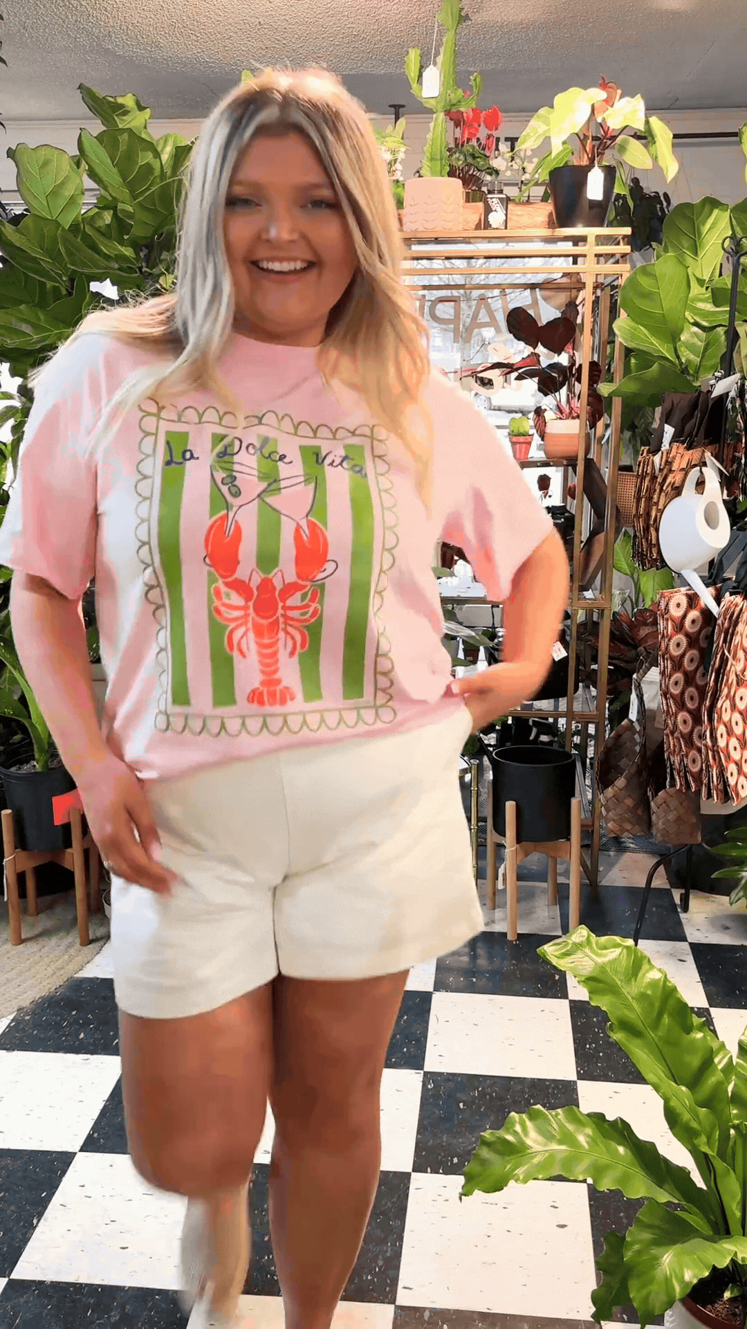 Dolce Vita on Pink Tee Shirt