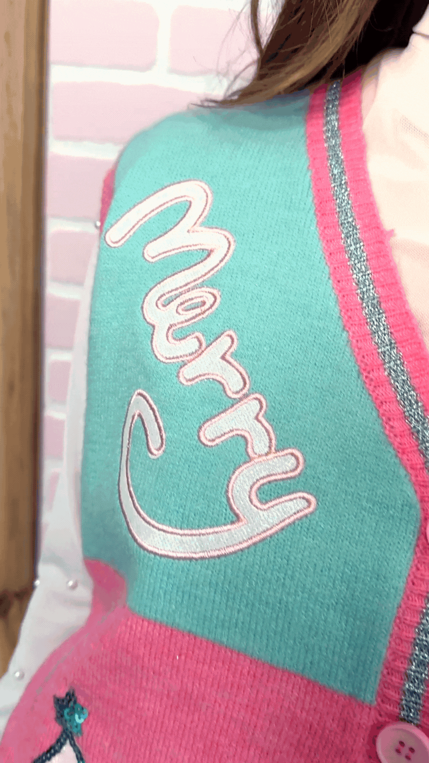 Glitter "Merry & Bright" Sweater Vest