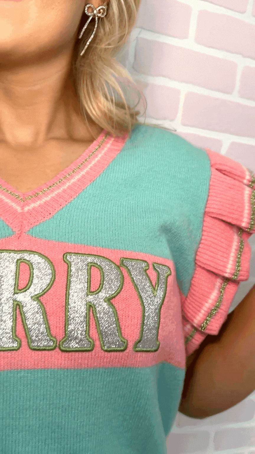 Glitter "Merry" Sweater Vest