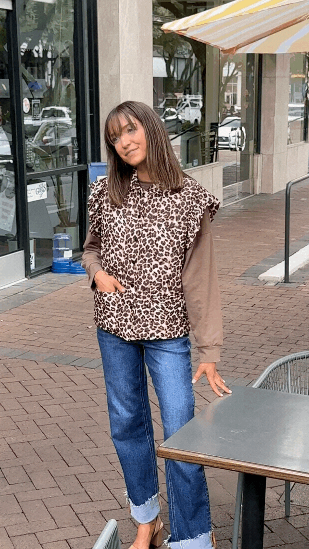 Quilted Puffer Vest, Leopard