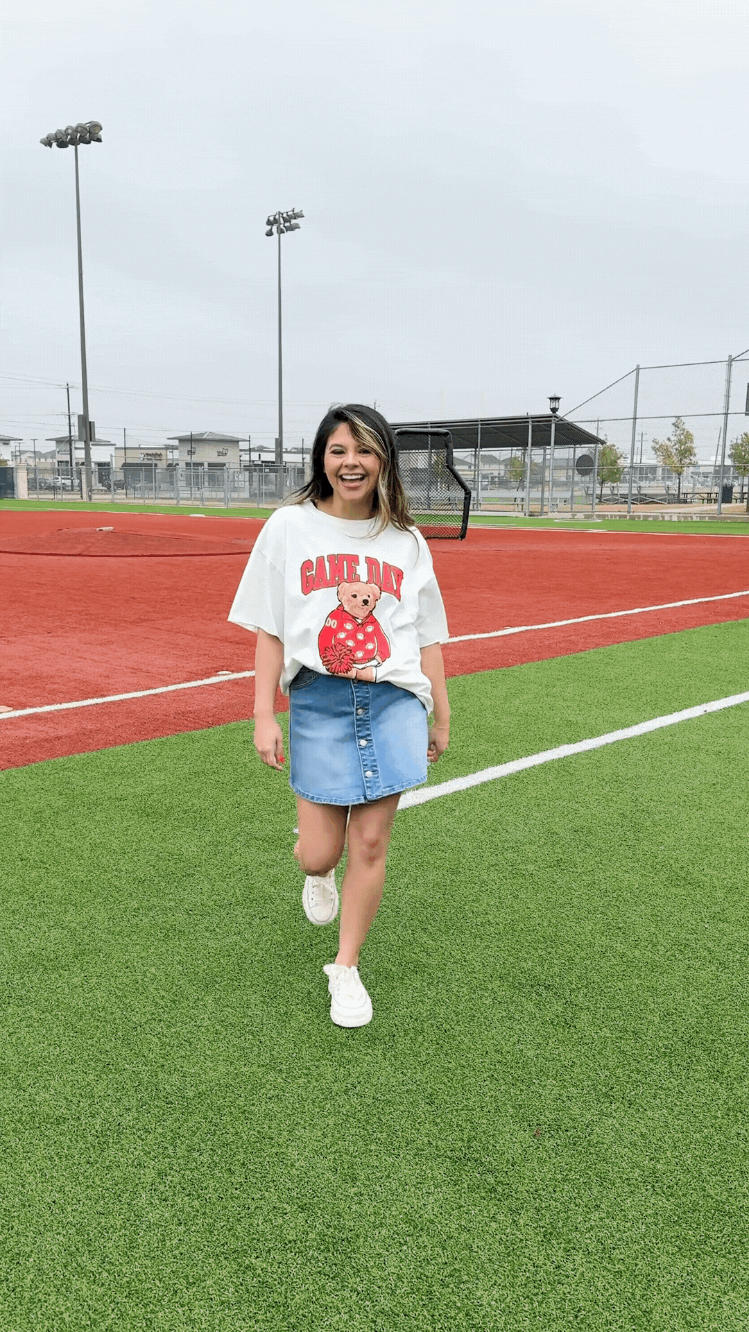 Game Day Bear on White Tee Shirt