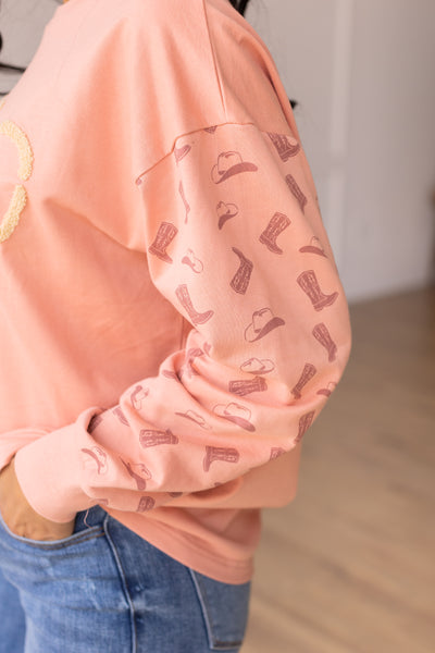 Yee Haw Blush Pink Pullover