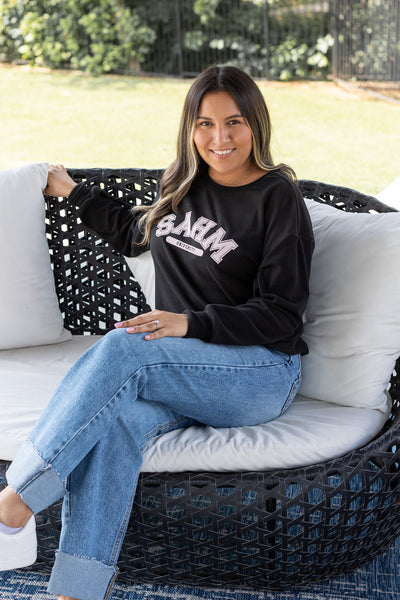 Stay At Home Mom University on Black Crewneck