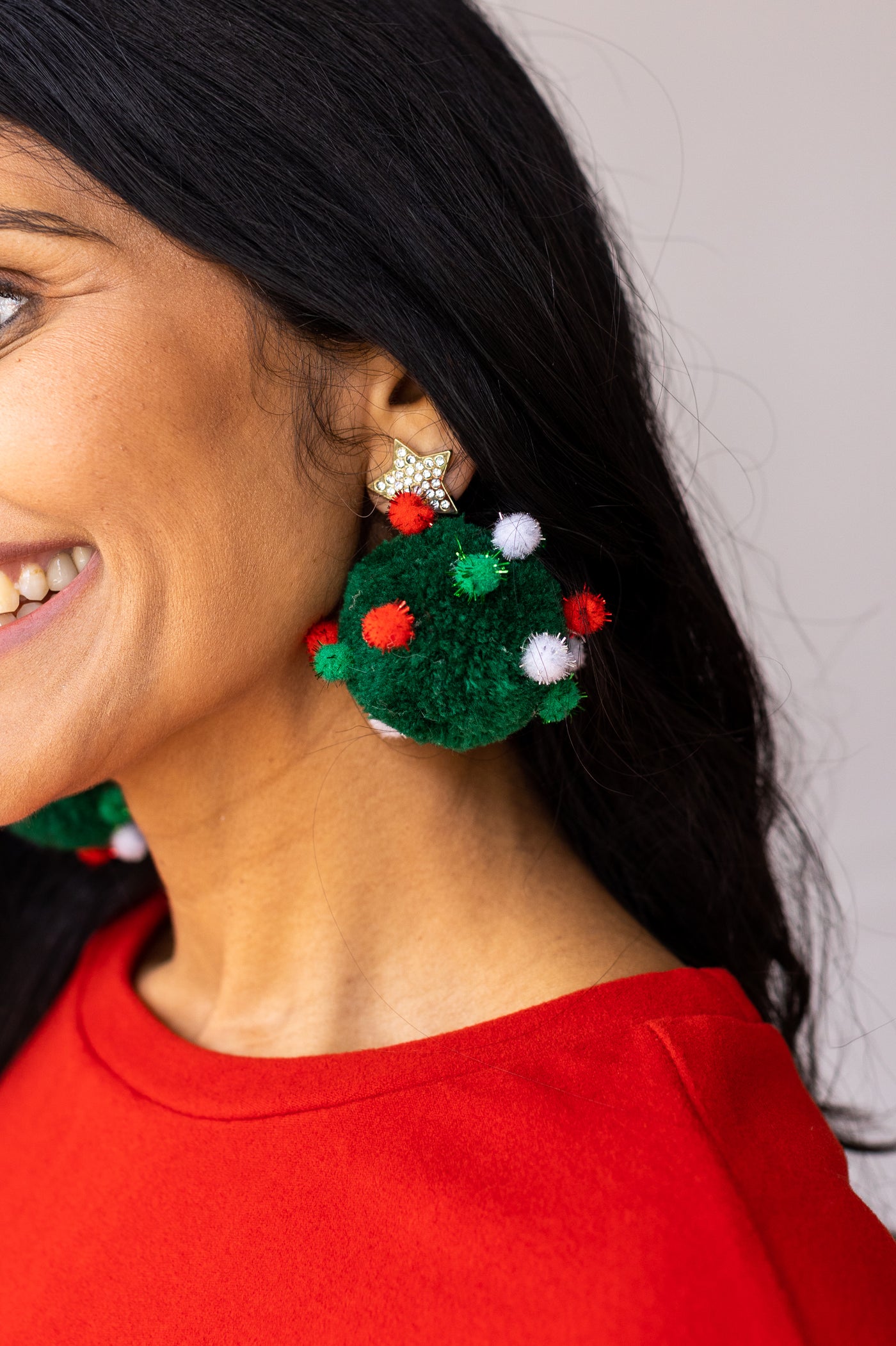 Let It Snow Green Pom Pom Earrings