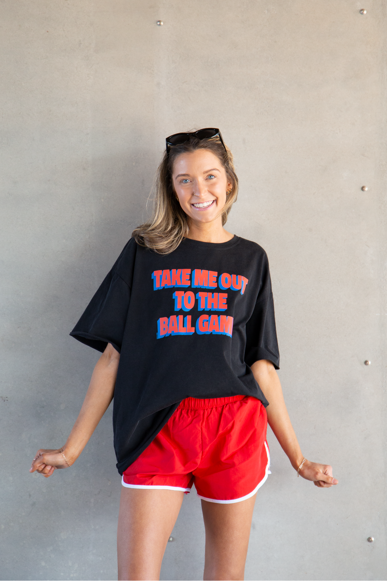 Take Me Out on Black Boxy Tee