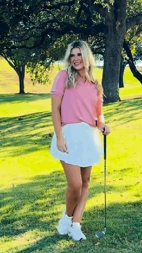 Rib Knit Polo Top, Blush Pink