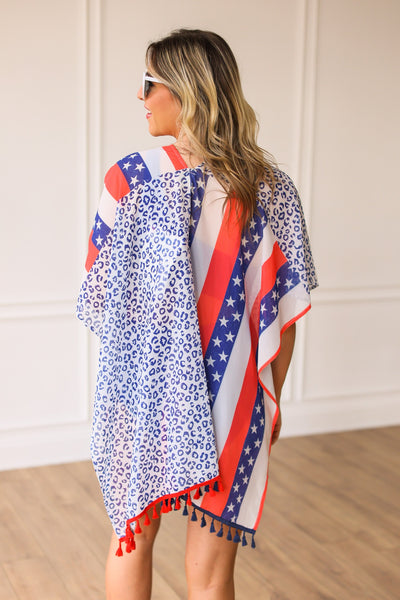 Stars & Stripes Cover-Up with Tassels