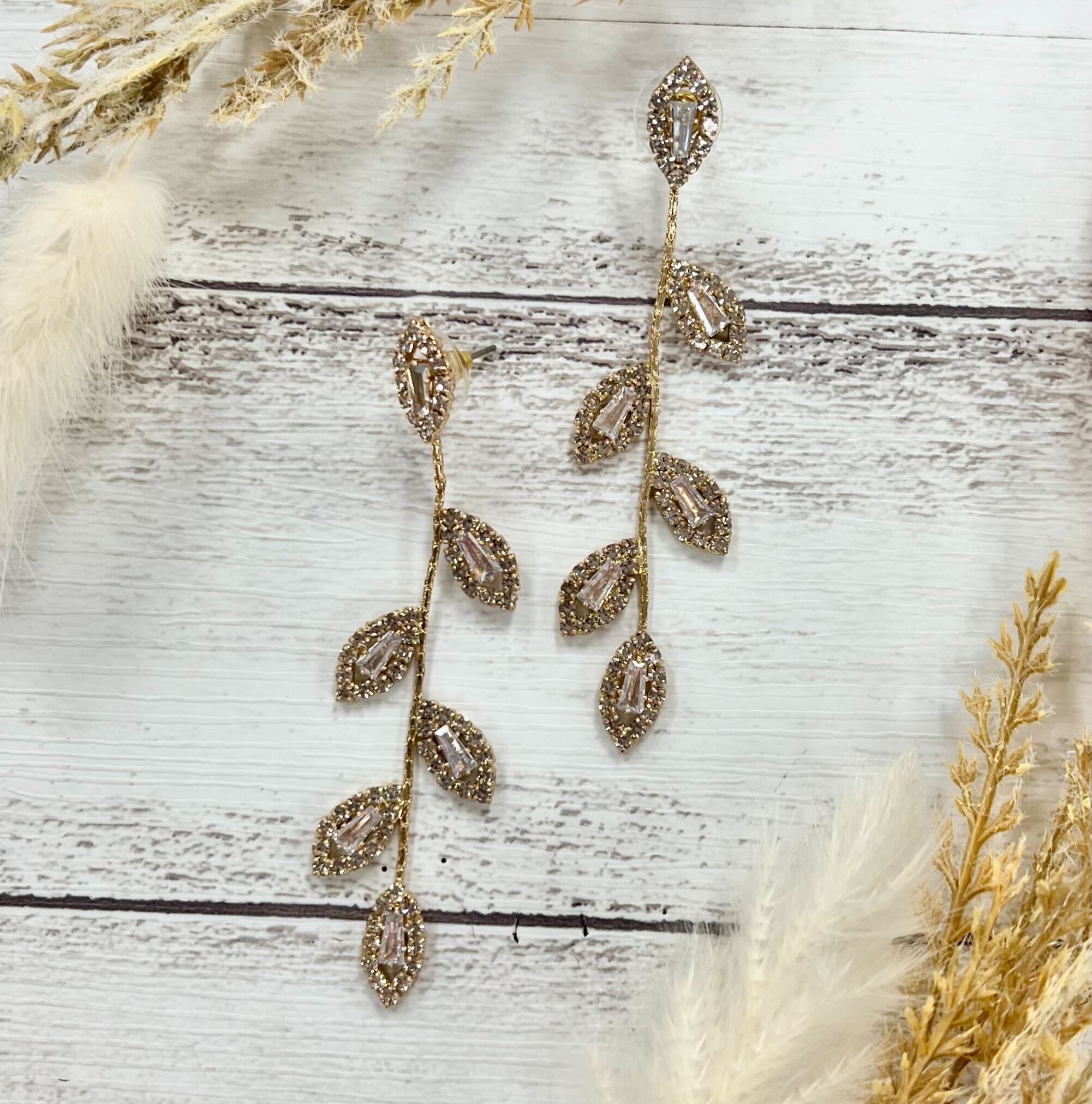 Love's Gilded Embrace: Gold Leaf Romance Earrings