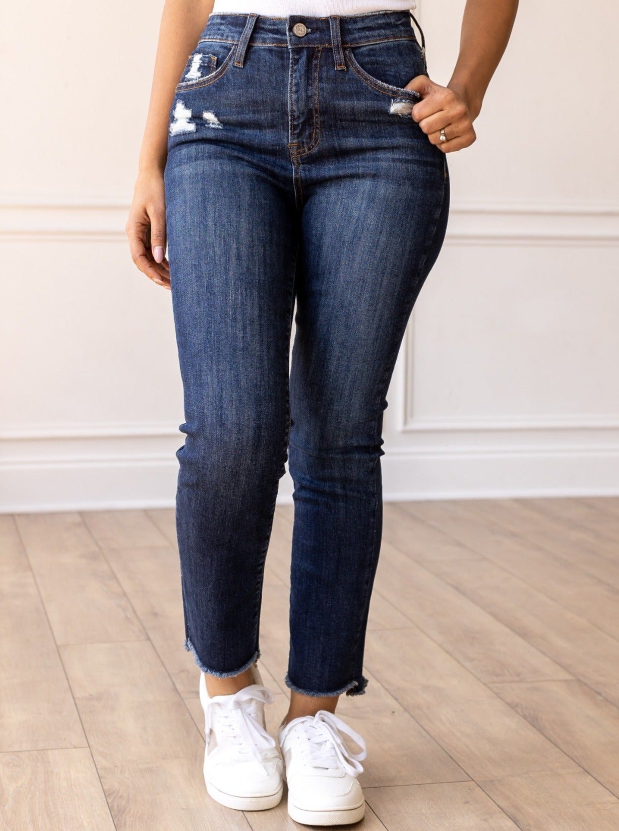 The Juliette Dark Wash Distressed Jeans