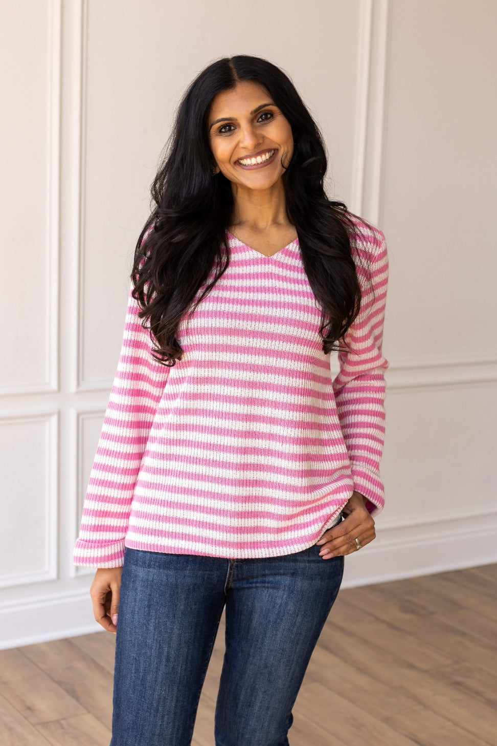 Pretty Idea Pink Stripe Pullover Sweater