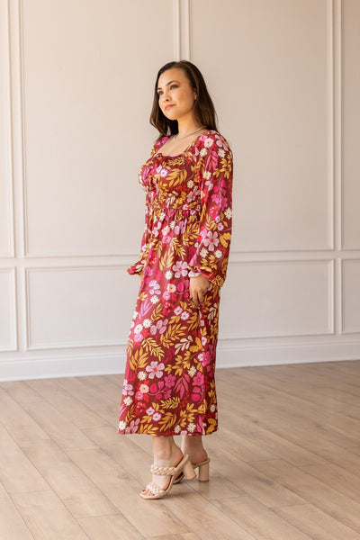 Wine Garden Romance Maxi Dress