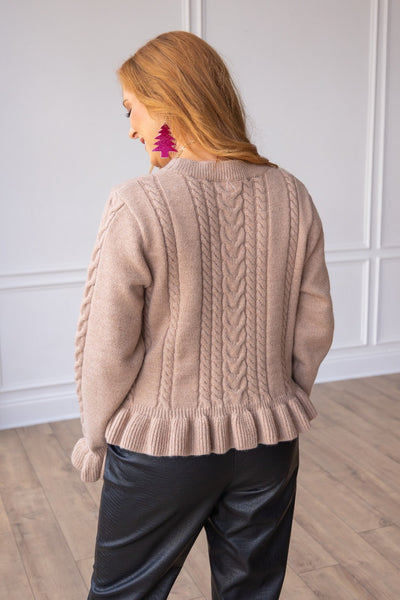 Bring The Warmth Sweater in Tan