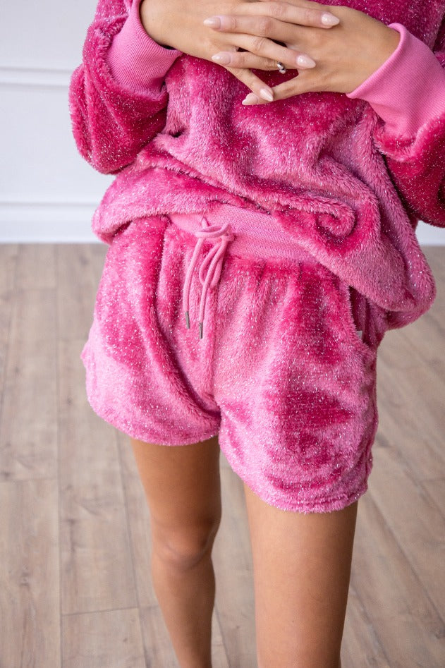 Chic Calling Magenta Glitter Loungewear Set