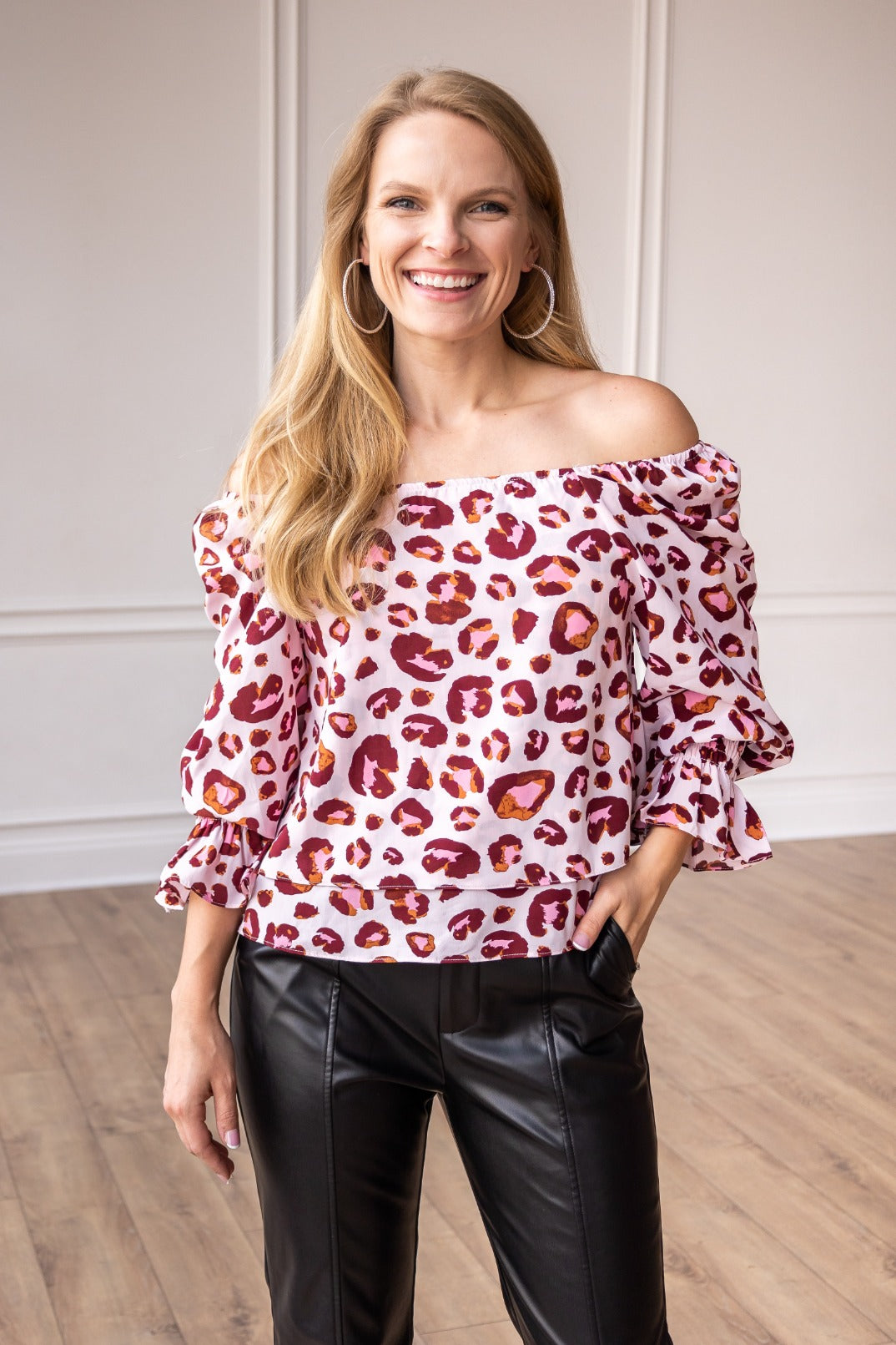 Wild Orchid Leopard Layered Top