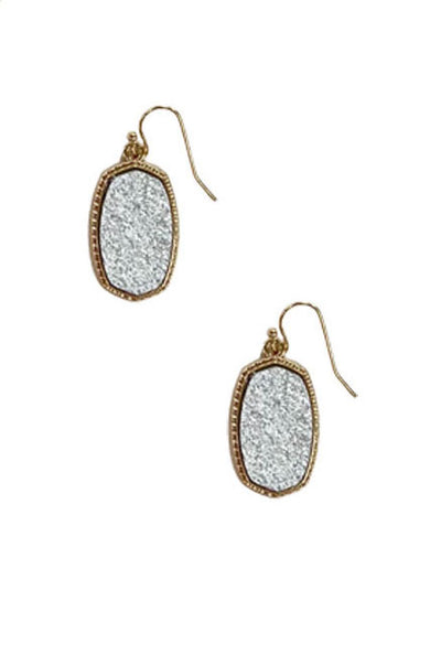 Grey Glitter Earrings