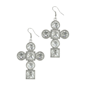 Crystal Cross Earrings