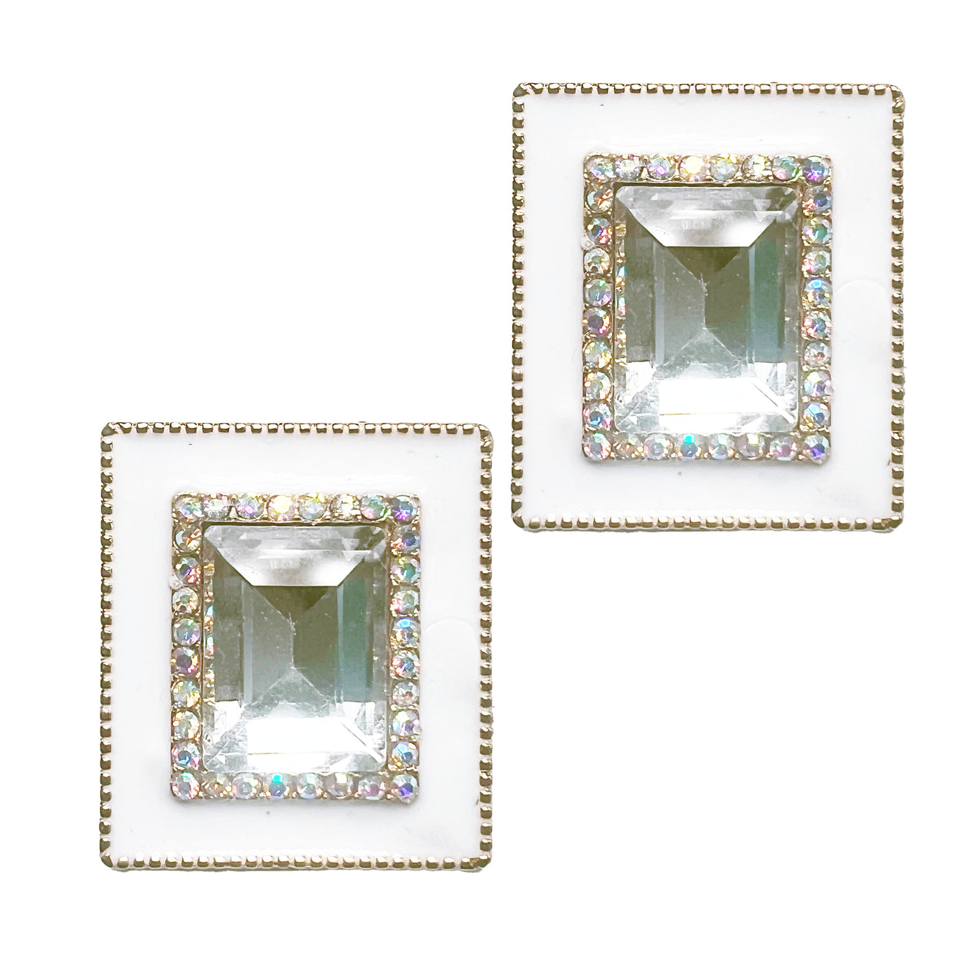 White Rectangular Studs