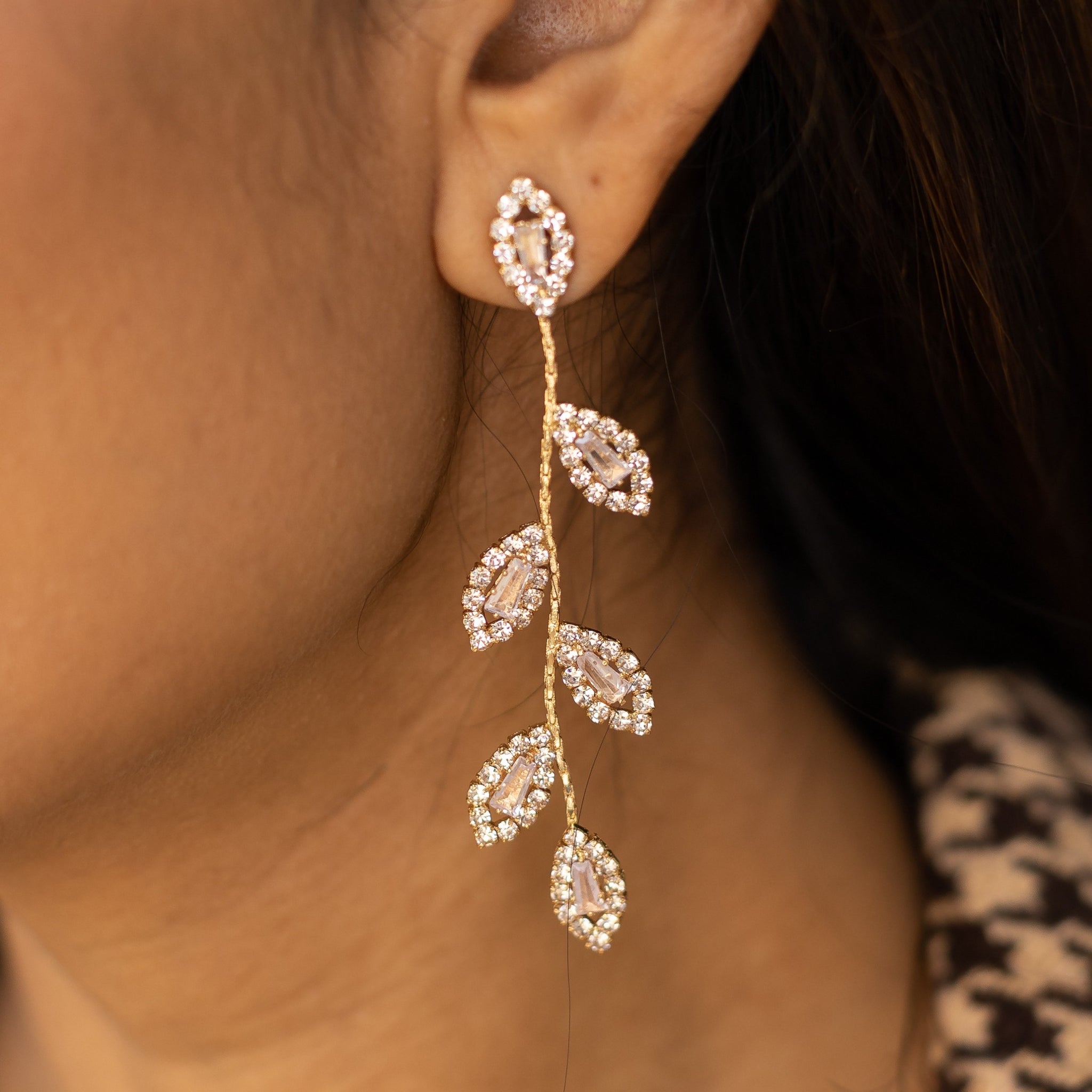 Love's Gilded Embrace: Gold Leaf Romance Earrings