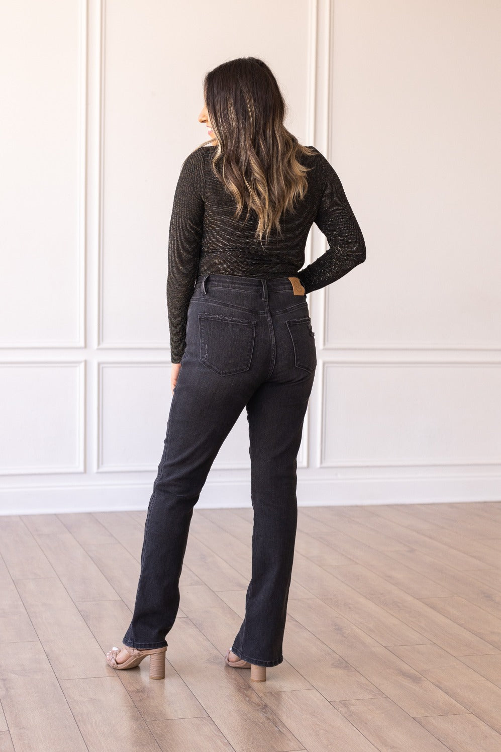 The Naomi Black Split Hem Skinny Jeans