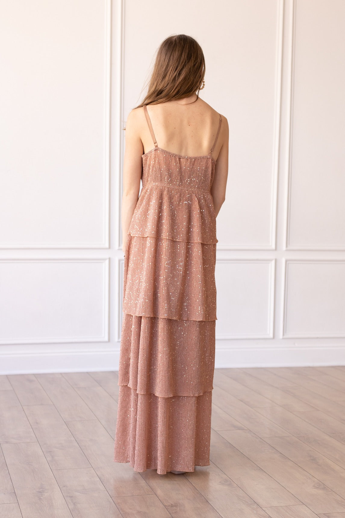 Blushing Brilliance Layered Maxi Dress