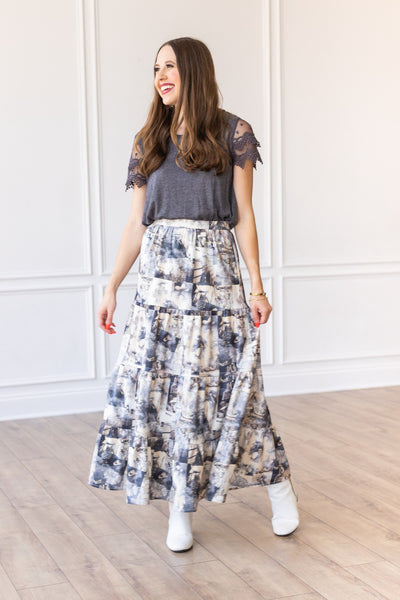 Cowgirl Romance Tiered Maxi Skirt