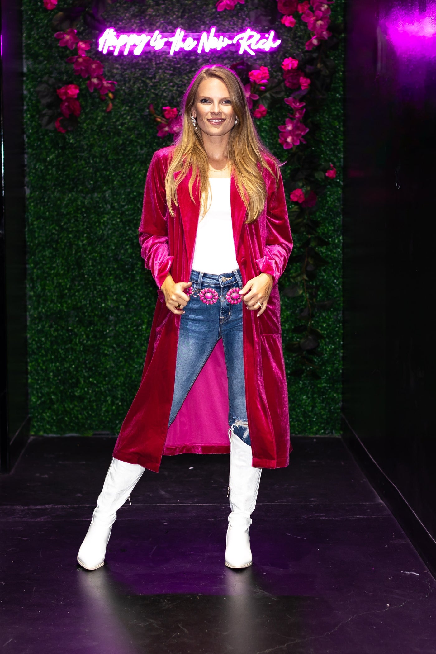 Hard Candy Velvet Jacket in Hot Pink