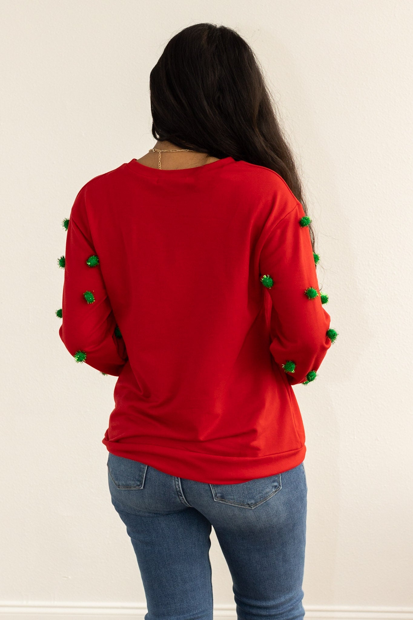 Sequins Santa Red Sweater