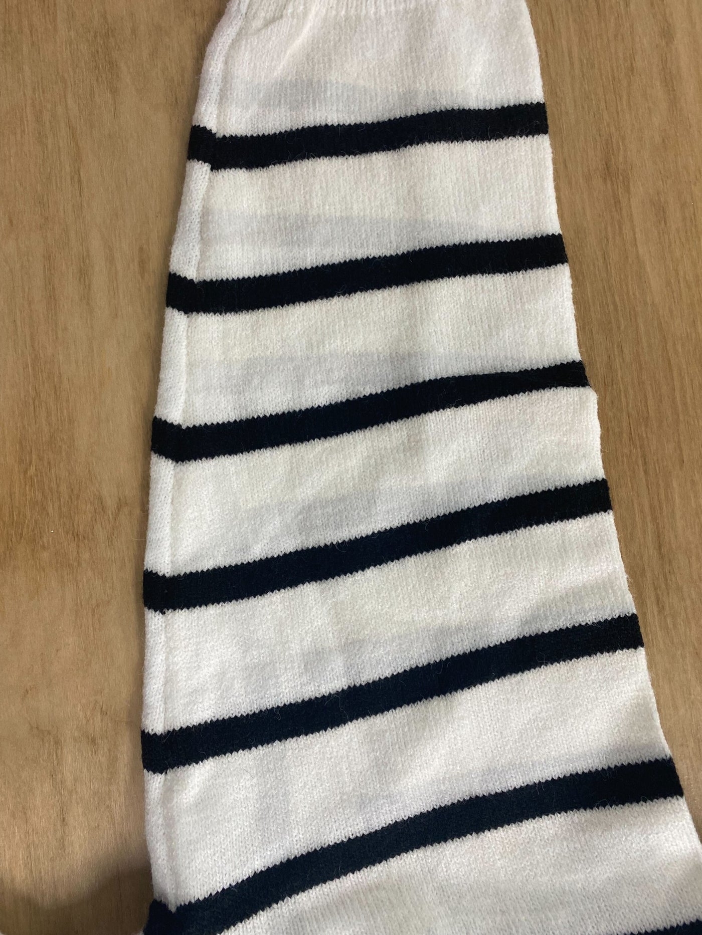 (AS IS) Black and White Stripe Quarter Zip Sweater