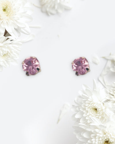 Pink Crystal Stud Earrings