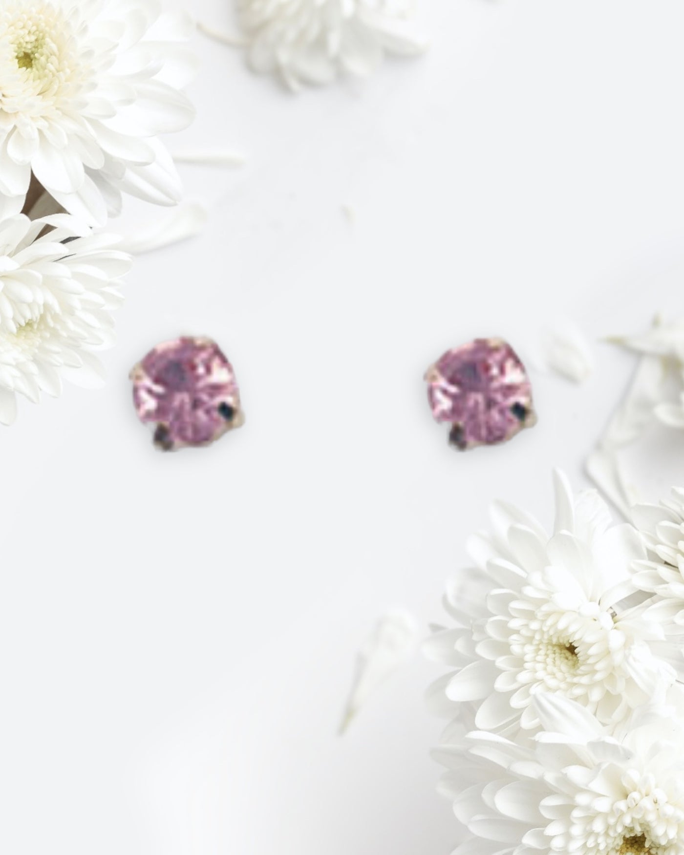 Pink Crystal Stud Earrings