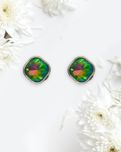 Crystal Rainbow Stud Earrings