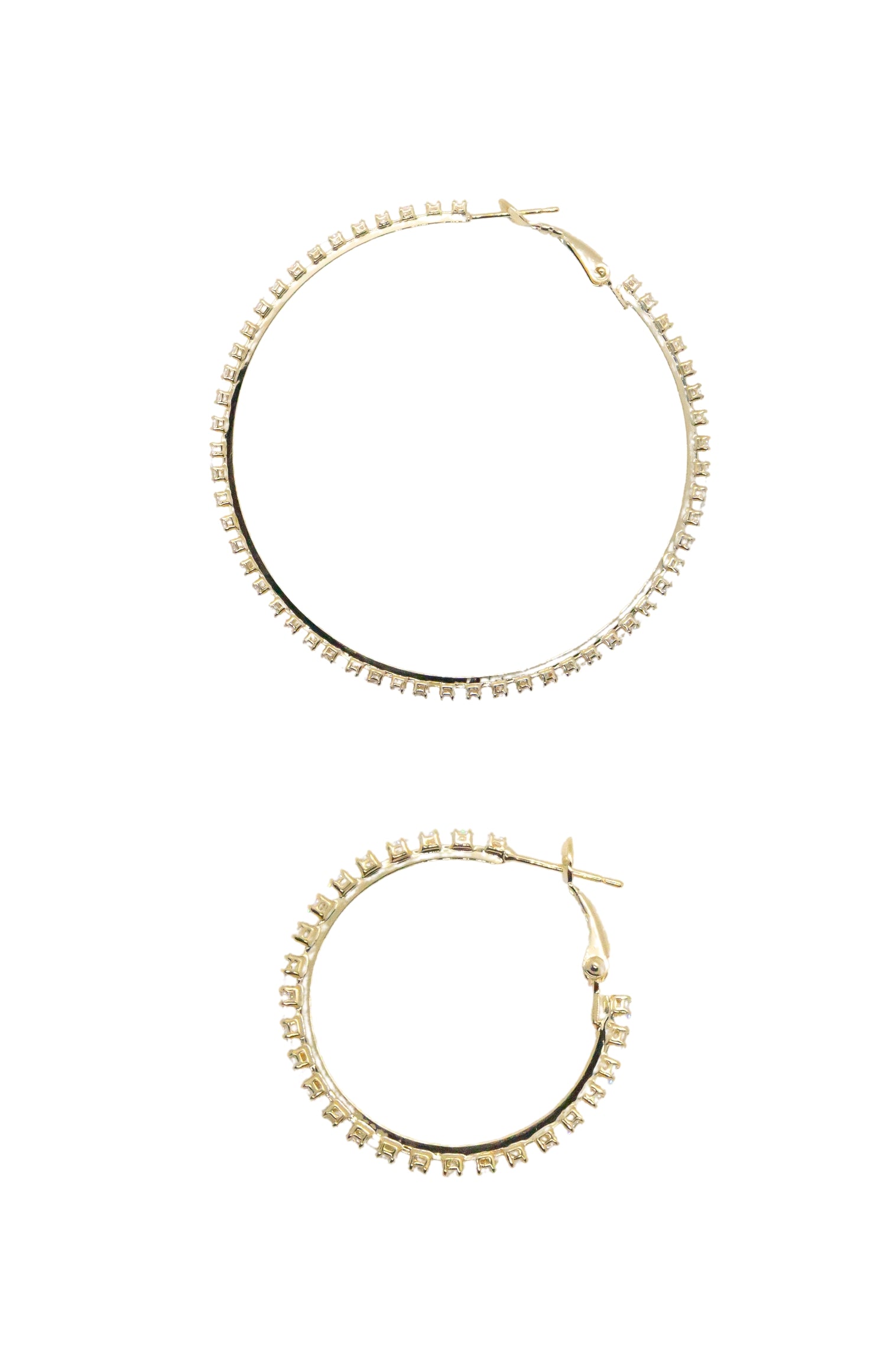 Medium Golden & Crystal Glow Hoops