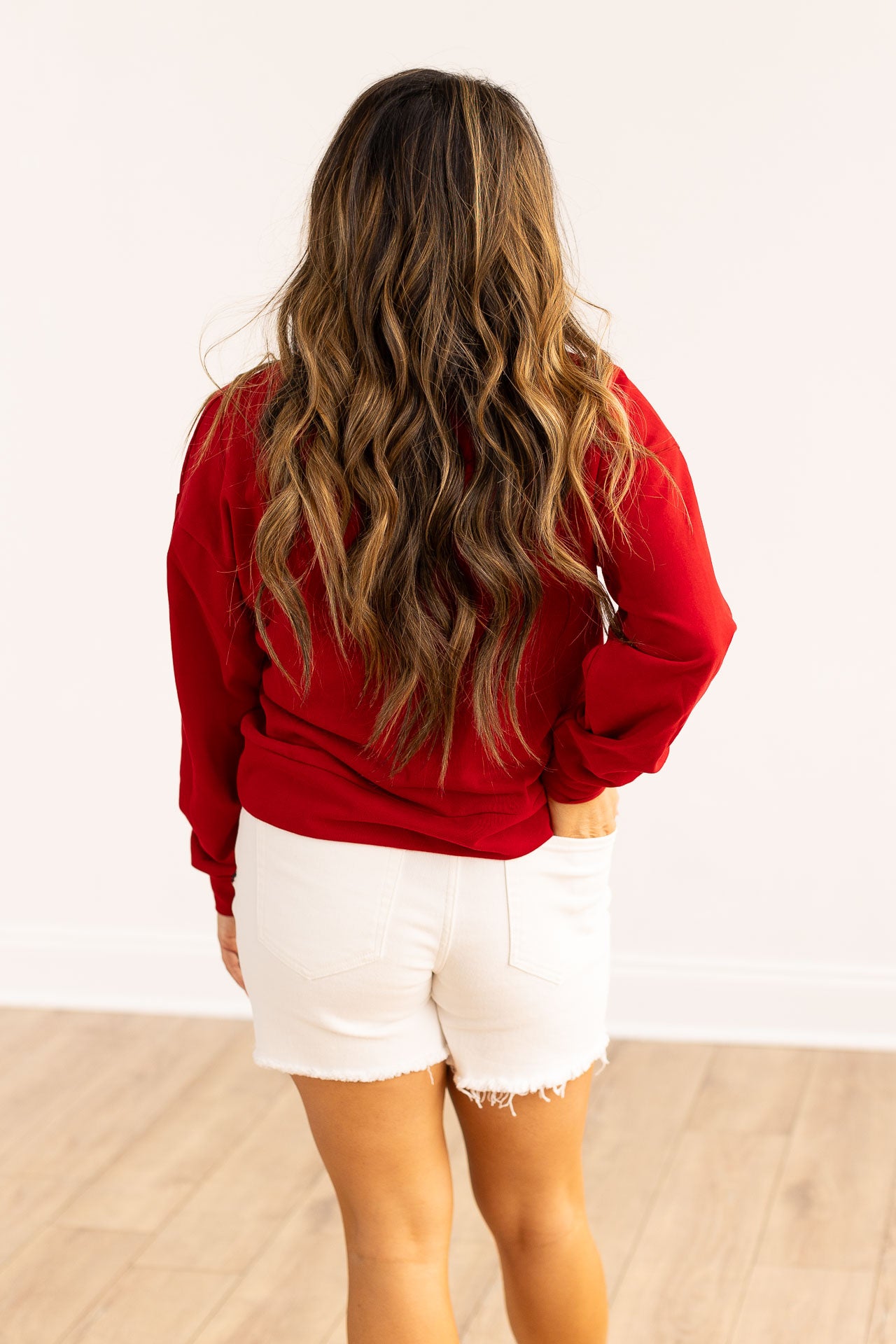 USA on Red Crop Sweatshirt