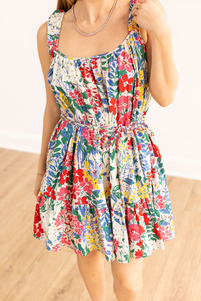 Iris Belted Floral Dress