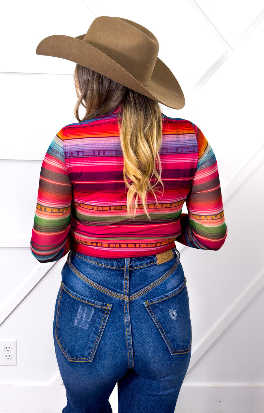 Southwestern Serape Mesh Top