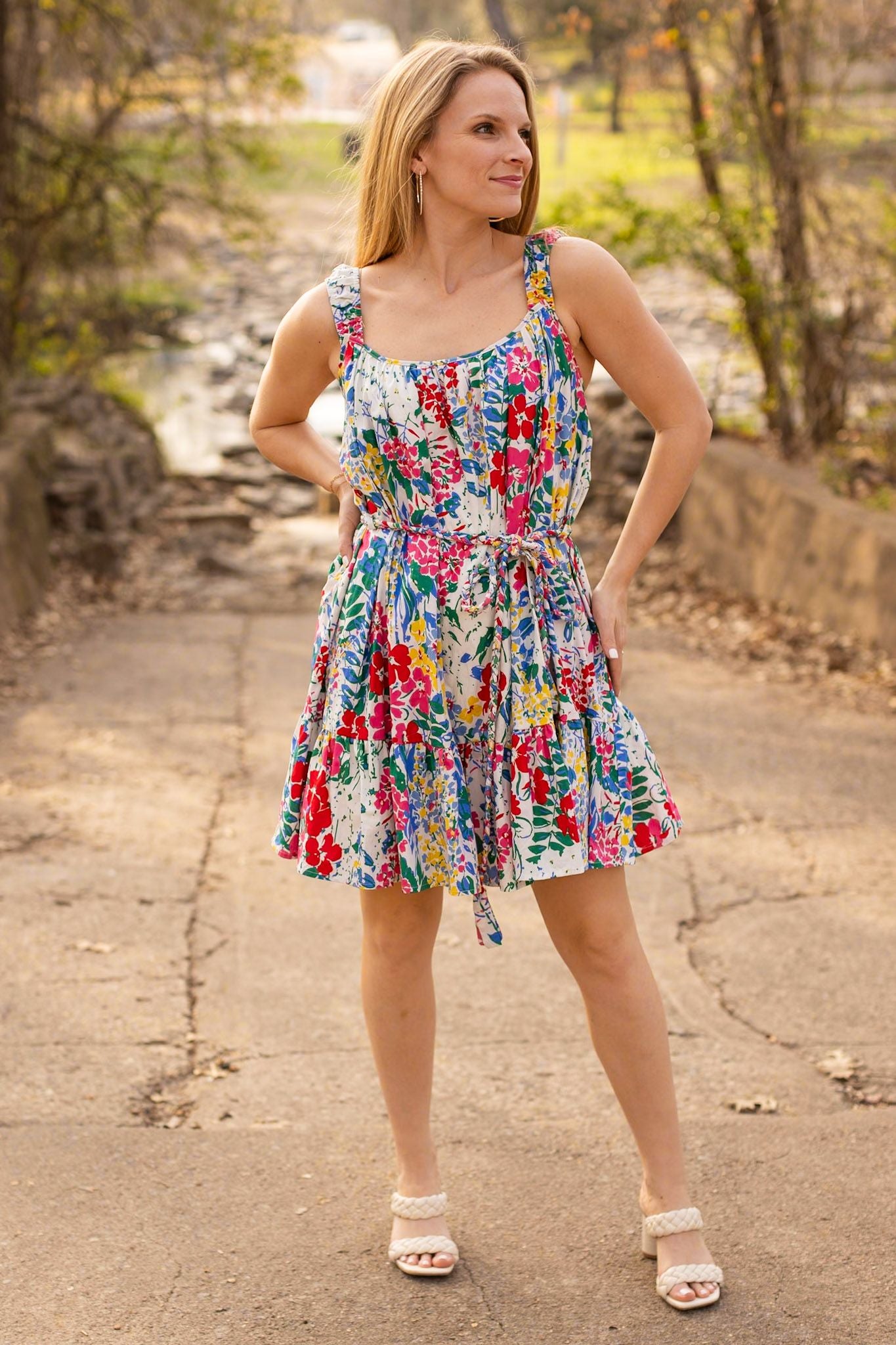 Iris Belted Floral Dress