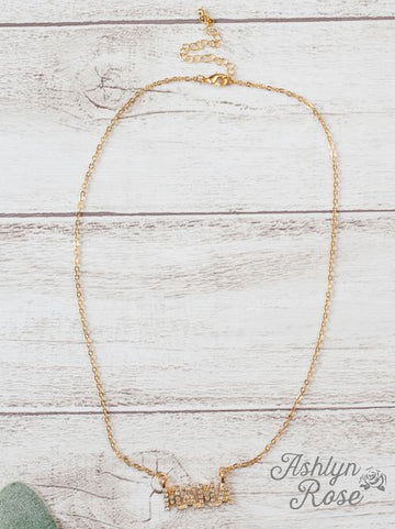 Icy MAMA Gold Chain Necklace With Gold Jeweled MAMA Pendant
