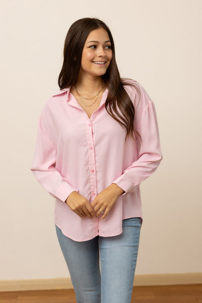 Kathryn Classic Button-Up, Light Pink