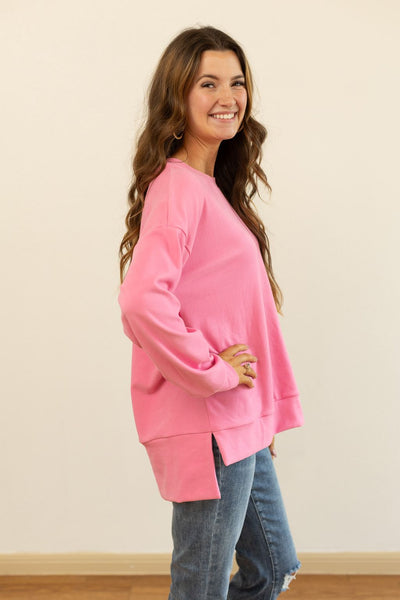 Micro Fleece Crewneck, Pink