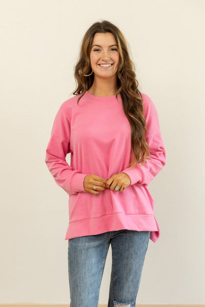 Micro Fleece Crewneck, Pink