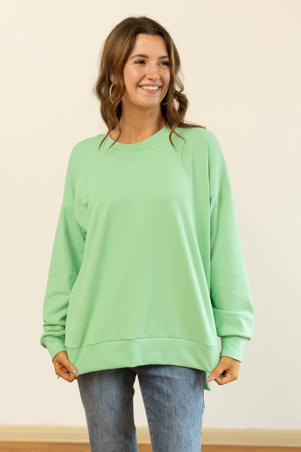 Micro fleece Crewneck, Sea Foam Green