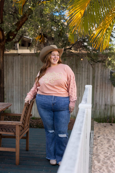 Yee Haw Blush Pink Pullover