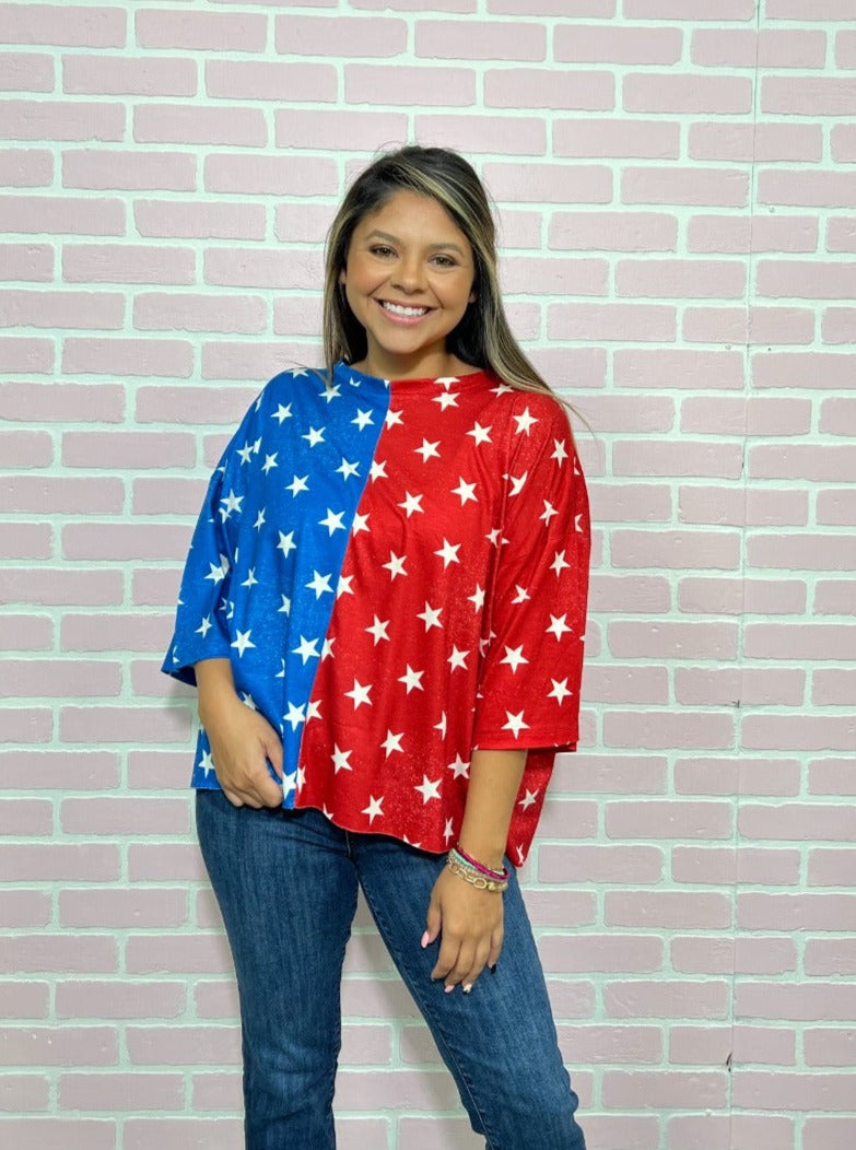 Stars & Stripes Split Box Tee