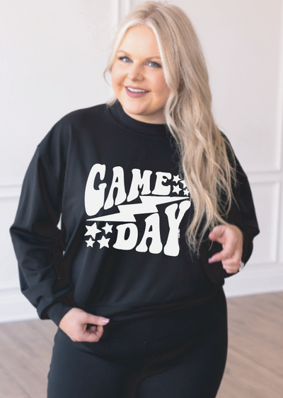 Game Day Black Athletic Crewneck